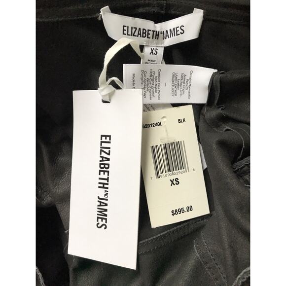NWT ELIZABETH and JAMES Black LEATHER JACKET Sz XS - Picture 4 of 4